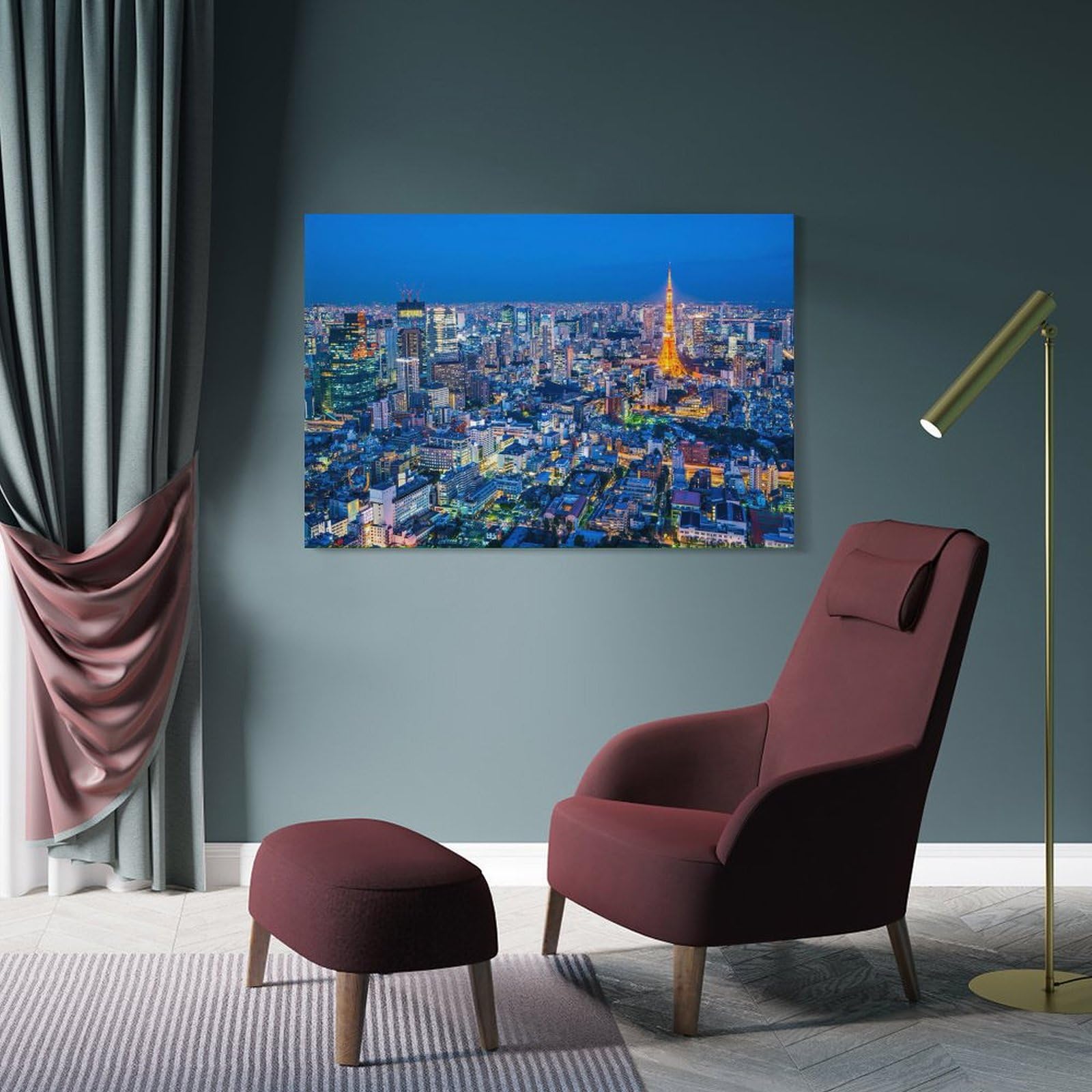 Amazon.co.jp: 風景 インテリア 絵画 東京夜景 おしゃれアート 景色